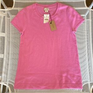 NWT J Crew 100% Cashmere Pink Tee